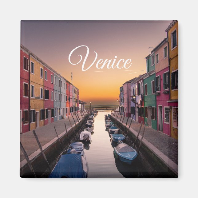 Venedig Italien | Text Bildmall Magnet (Framsidan)