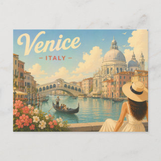 Venedig, Italien - The Lady in the Hat Travel Vykort