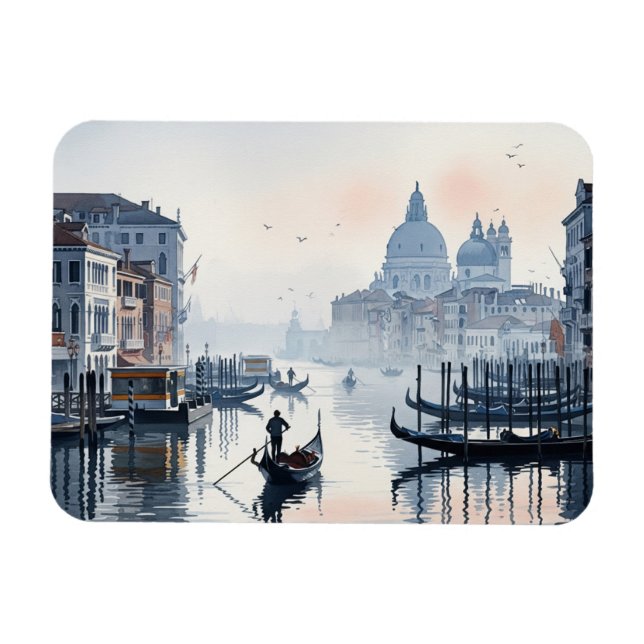 Venedig Italien Travel Souvenir Watercolor Magnet (Horisontell)