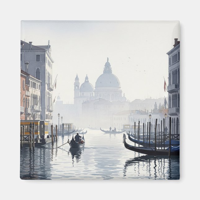 Venedig Italien Travel Souvenir Watercolor Magnet (Framsidan)