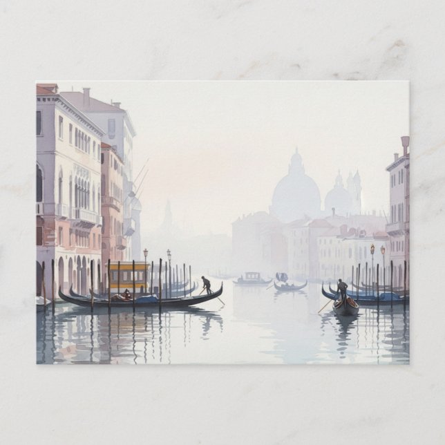 Venedig Italien Travel Souvenir Watercolor Vykort (Framsida)