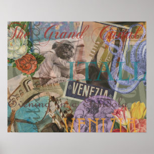 Venedig Italien Travel Vintage Söt Colorful Art Poster
