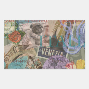 Venedig Italien Travel Vintage Söt Colorful Art Rektangulärt Klistermärke