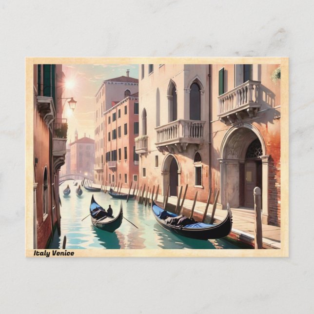 Venedig Italien Travel Vintage Vykort (Framsida)