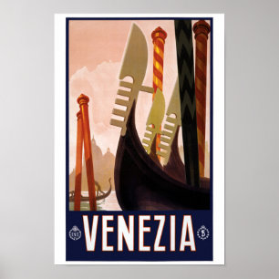 Venedig Italien Vintage affisch återställd