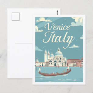 Venedig Italien Vintage Berömd Resa Plats Vykort