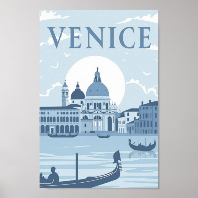 Venedig Italien Vintage Berömd Travel Ställe Poster (Framsidan)
