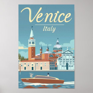 Venedig Italien Vintage Berömd Travel Ställe Poster