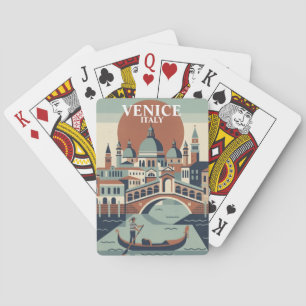 Venedig Italien Vintage Resa Gondol Kanal Casinokort