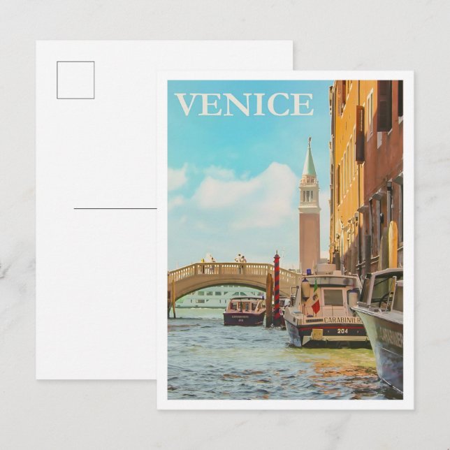 Venedig Italien Vintage Resa  Vykort (Fram/baksida)