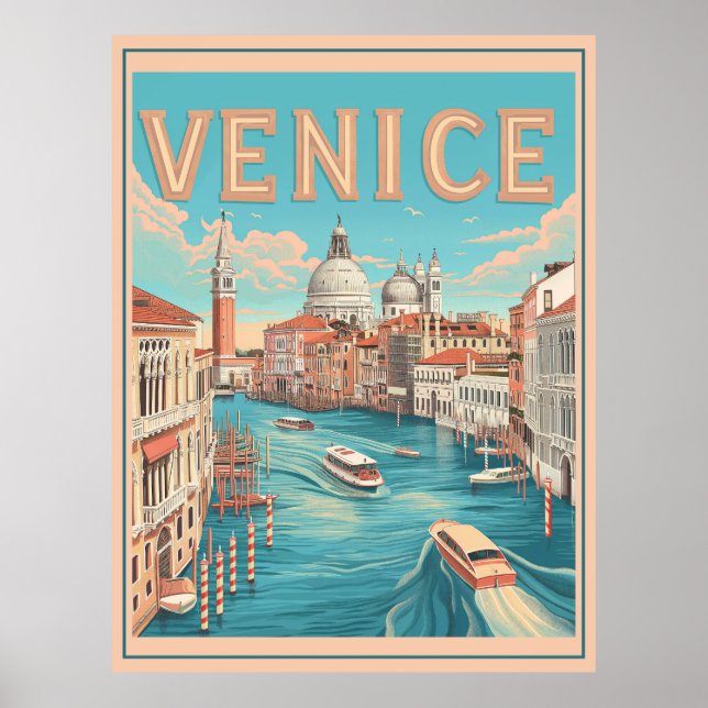 Venedig, Italien Vintage resor Poster (Framsidan)