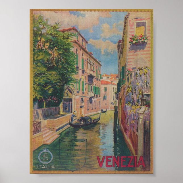 Venedig Italien Vintage resor Poster (Framsidan)