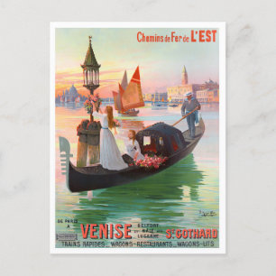 Venedig Italien vintage resor Vykort