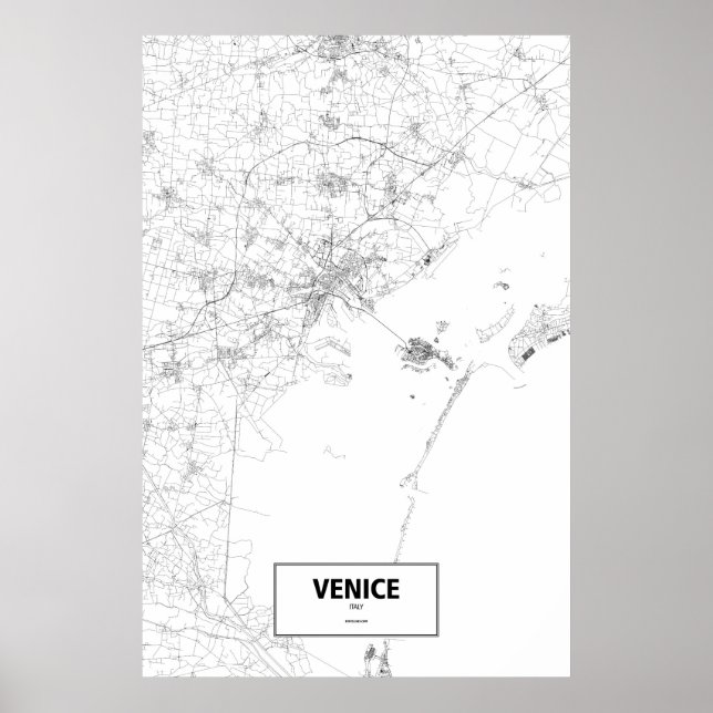 Venedig, Italien (vit) Poster (Framsidan)