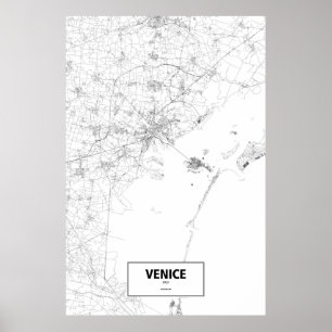 Venedig, Italien (vit) Poster