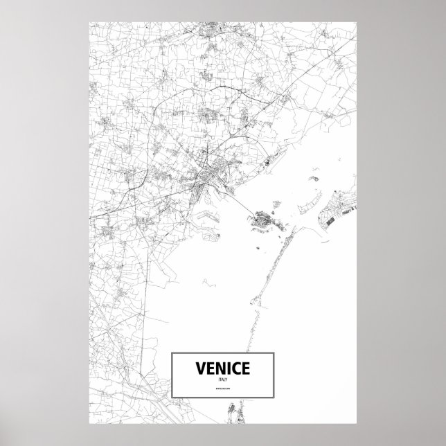 Venedig, Italien (vit) Poster (Framsidan)