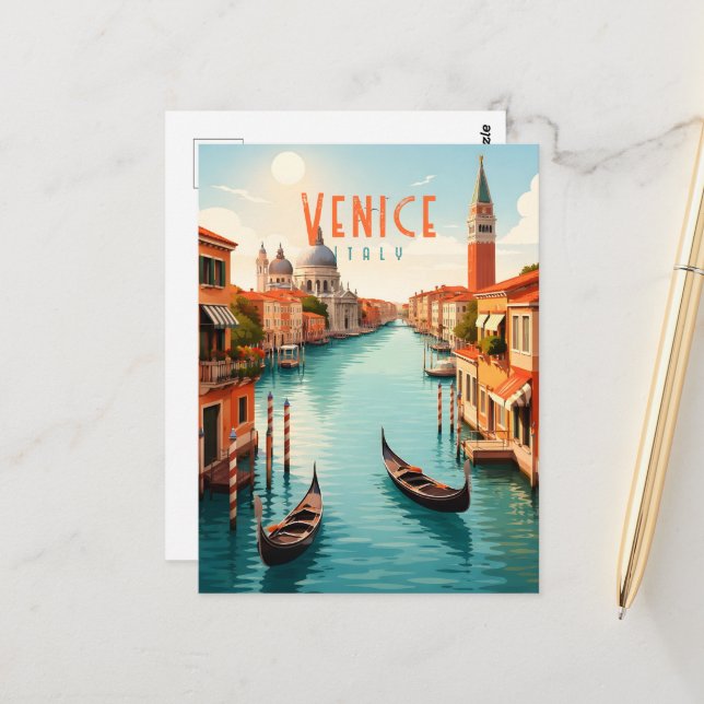 Venedig Italien Vykort (Fram/Back In Situ)