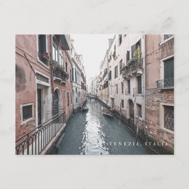 Venedig, Italien vykort för resor i kanalen vatten (Framsida)