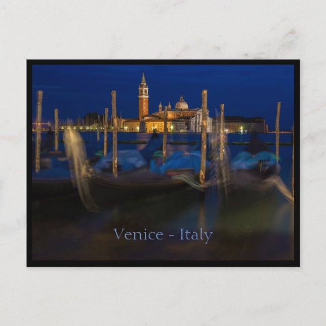 Venedig, Italien vykort nattetid (Framsida)