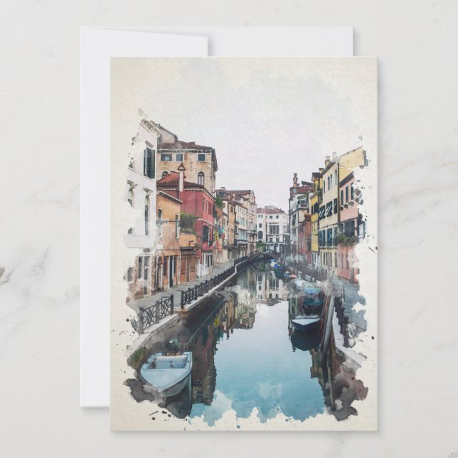 Venedig Italien Watercolor Art (Framsida)