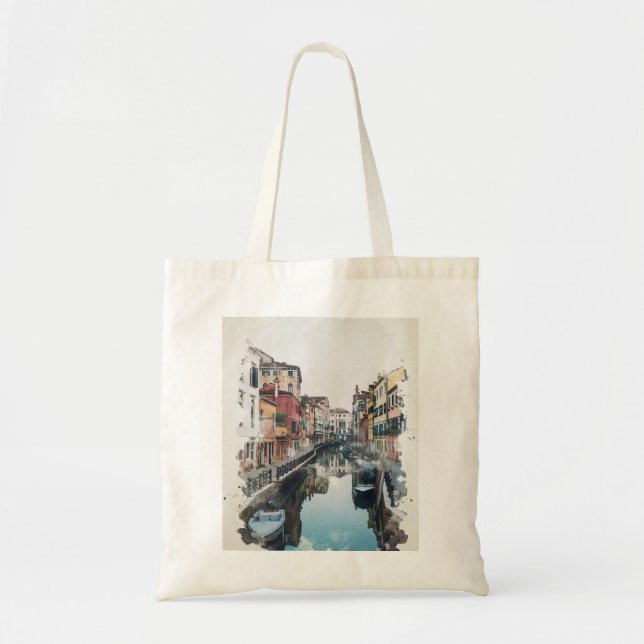 Venedig Italien Watercolor Art Tygkasse (Framsidan)