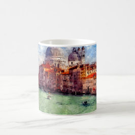 Venedig Italien Watercolor Travel Art Vintage Stil Kaffemugg