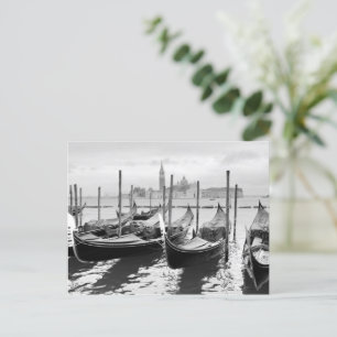 Venedig-Italiens svarta och vita landskap Vykort