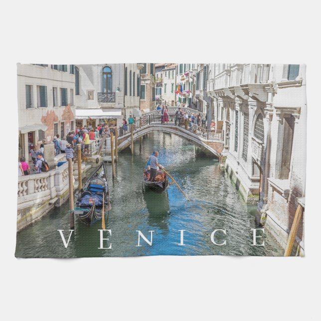 Venedig-kanal och brons visningshandduk kökshandduk (Horisontell)