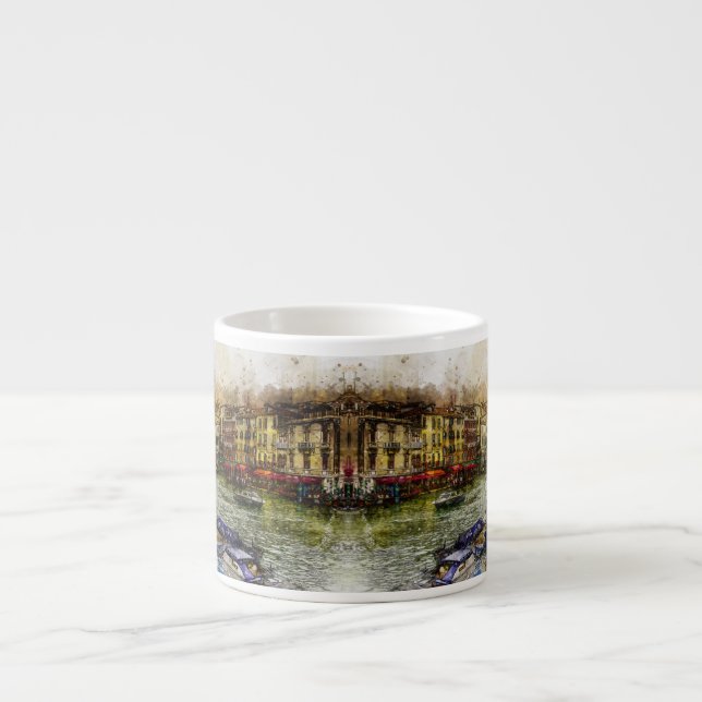 Venedig-kanal scen espressomugg (Framsidan)