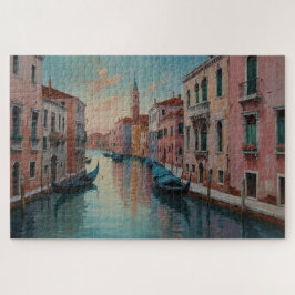 Venedig-kanal scen pussel