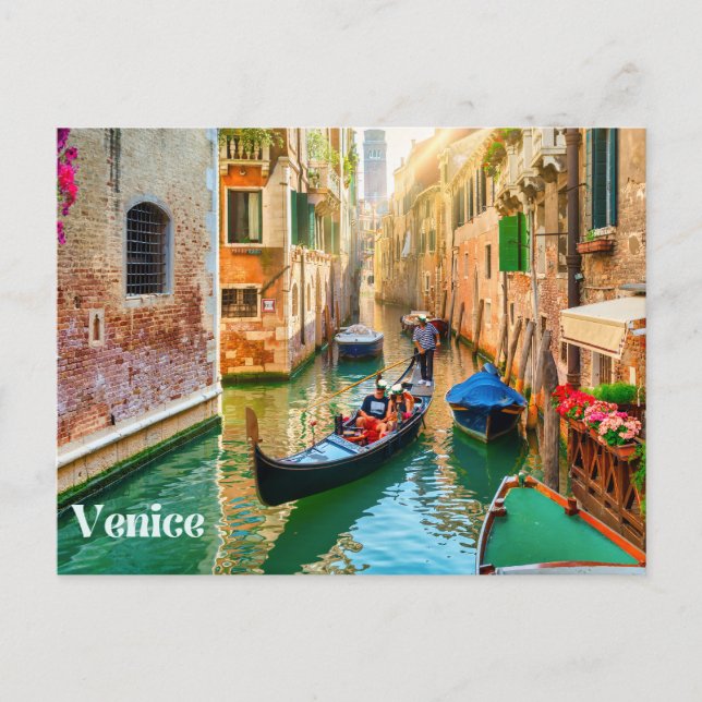 Venedig-kanalen, Italien Vykort (Framsida)