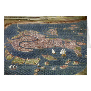 VENEDIG: KARTA 16TH ÅRHUNDRADE HÄLSNINGSKORT