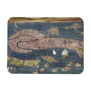 VENEDIG: KARTA 16TH ÅRHUNDRADE MAGNET