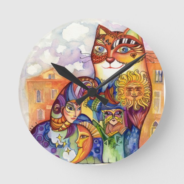 Venedig katt rund klocka (Framsida)