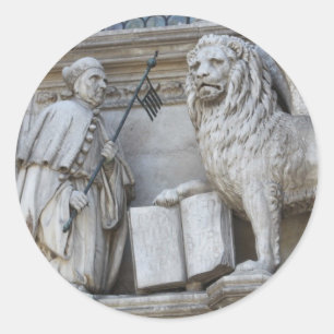 Venedig Lejon Runt Klistermärke