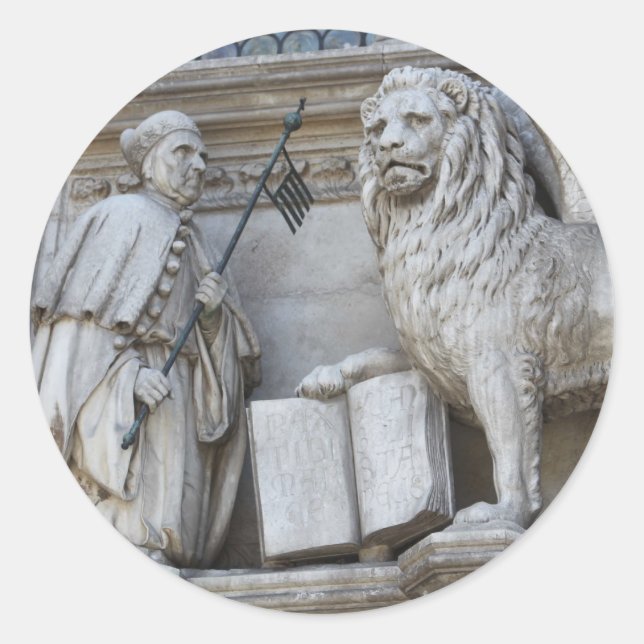 Venedig Lejon Runt Klistermärke (Framsida)