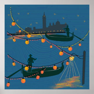Venedig nattetid poster