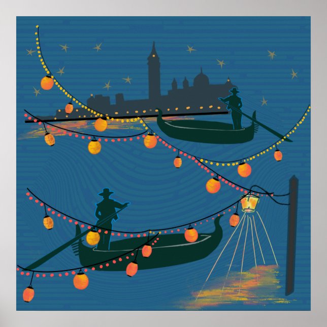 Venedig nattetid poster (Framsidan)