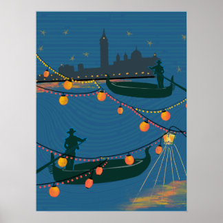 Venedig nattetid poster
