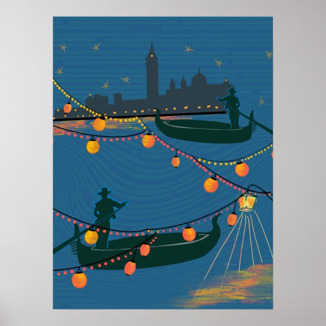 Venedig nattetid poster (Framsidan)