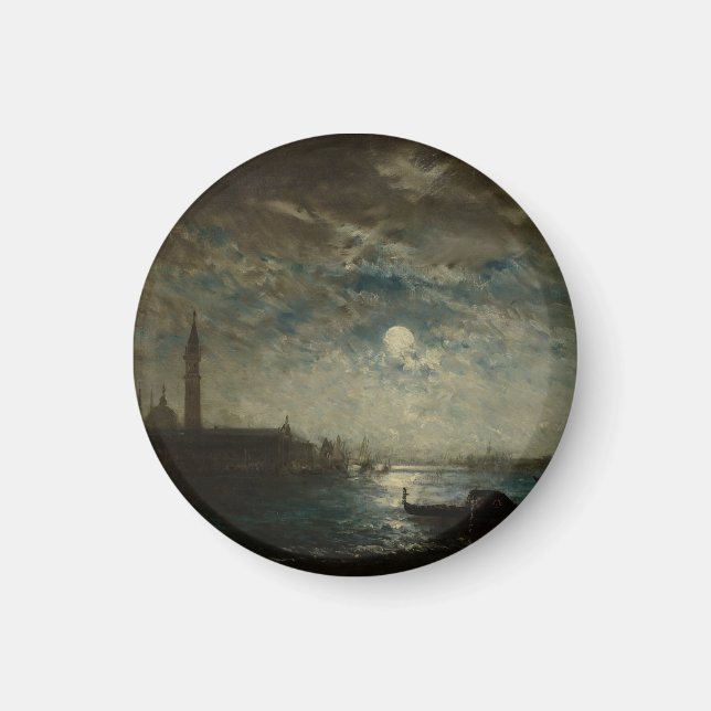 Venedig och Campanile i månsken Magnet (Framsidan)