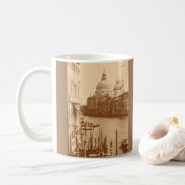 Venedig och Grand Canal i Taupe Kaffemugg (Med munk)