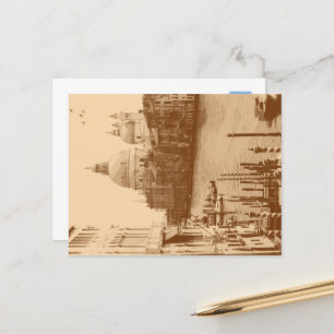 Venedig och Grand Canal i Taupe Vykort