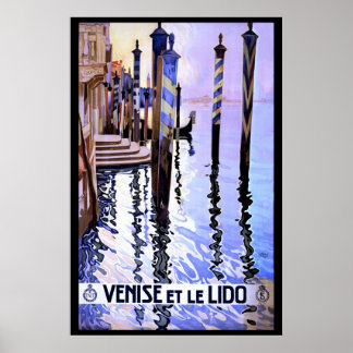 Venedig och Lido Vintage Italienska resor Poster