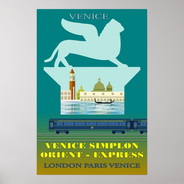 Venedig och Orient Express-reseaffisch Poster (Framsidan)