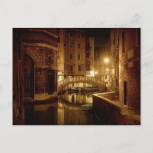 Venedig på natten - vackert vykort