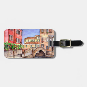 Venedig - penna och Tvätta vattenfärg Bagagebricka