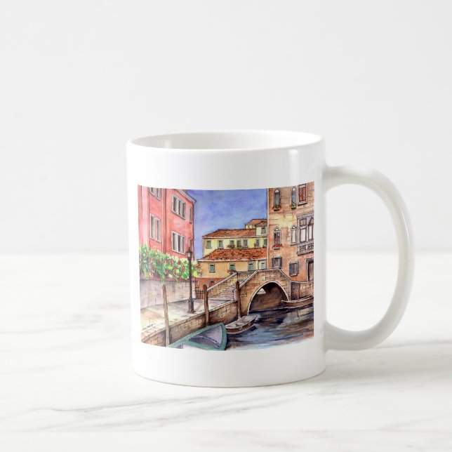 Venedig - penna och Tvätta vattenfärg Kaffemugg (Höger)