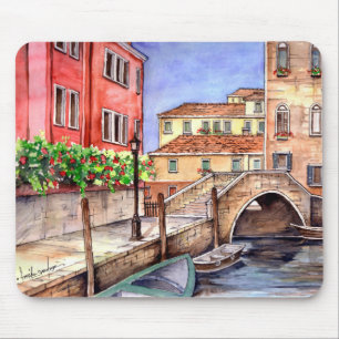 Venedig - penna och Tvätta vattenfärg Musmatta