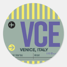 Venedig - Resa Tag Rund Klistermärke